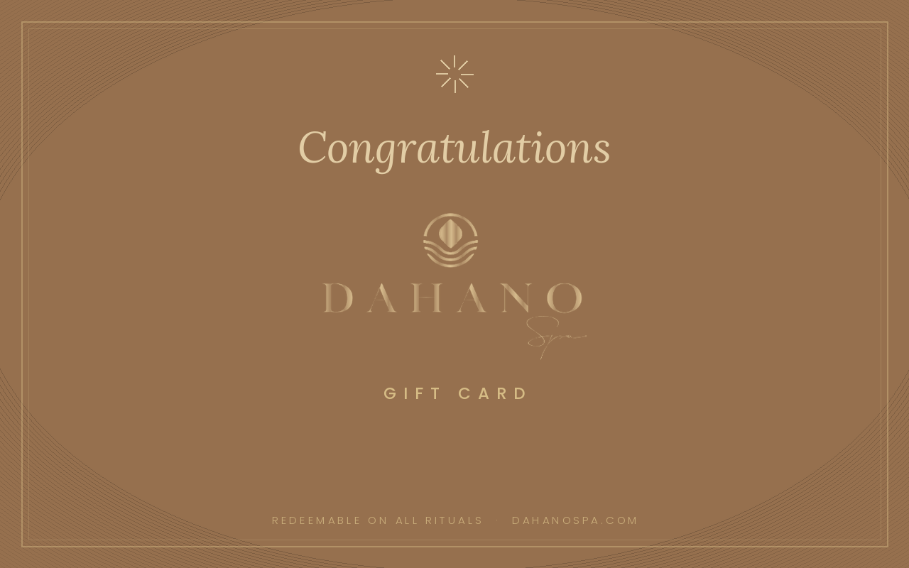 DAHANO gift card, Congratulations