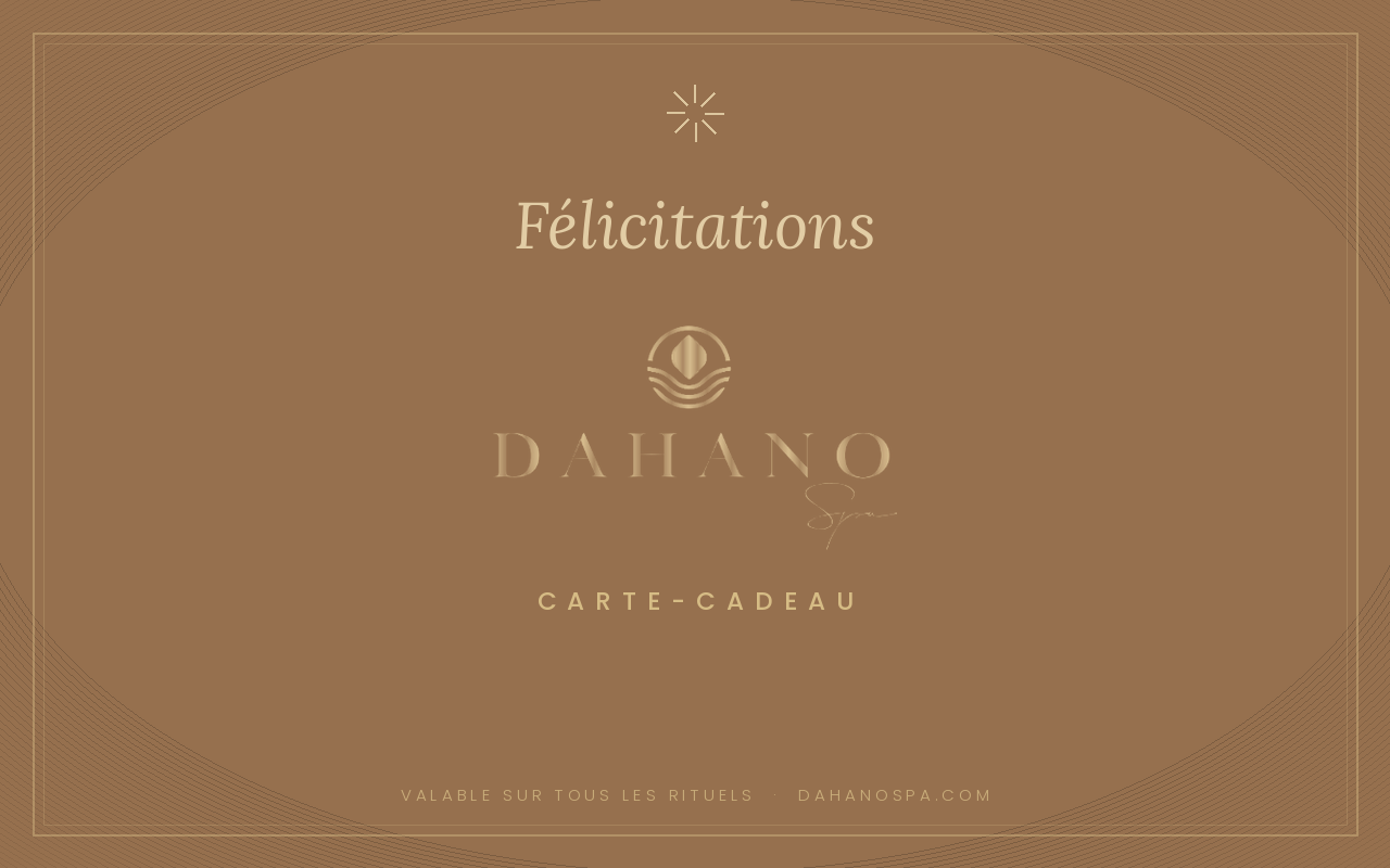 Carte-cadeau DAHANO, Félicitations