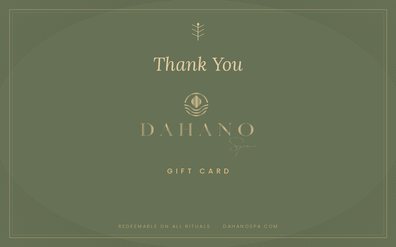 DAHANO gift card, Thank You
